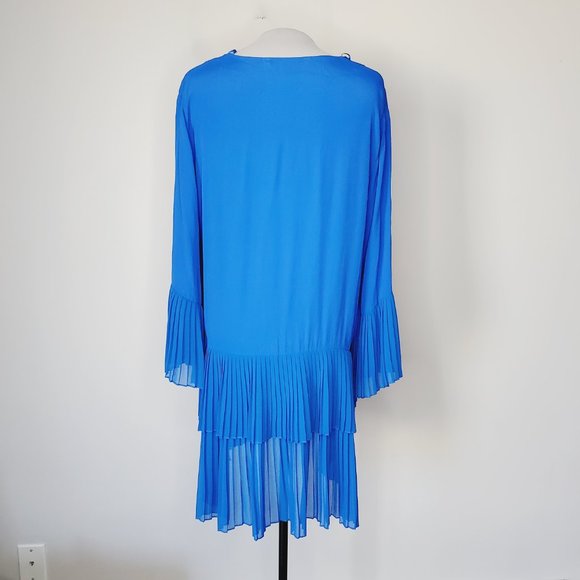 Zara Blue Pleated Mini Dress - Picture 6 of 11
